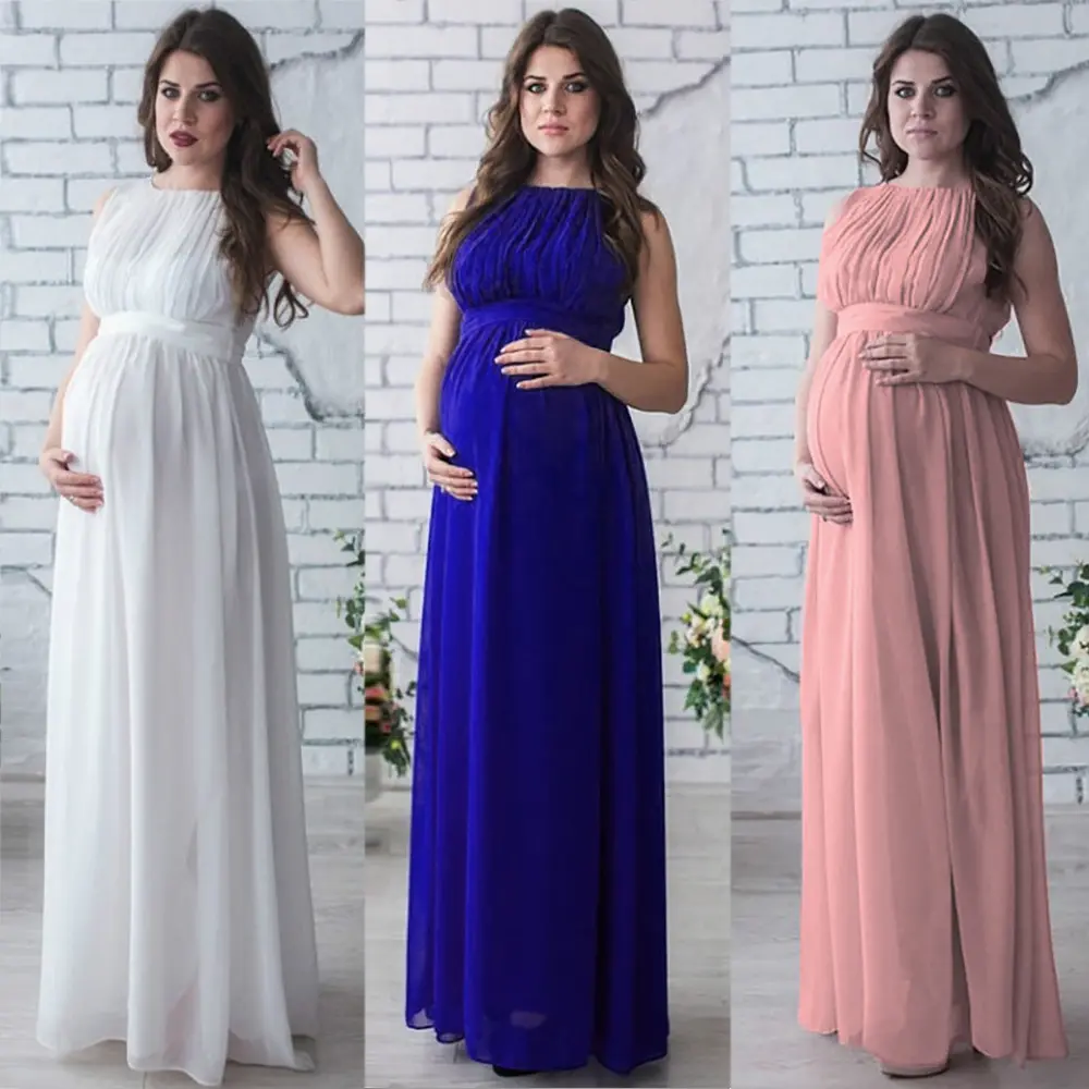 Maternity Gown Lace Maxi Dress Women Clothes Photography Pregnancy Dress For Photo Shoot Pink Pregnant Dress