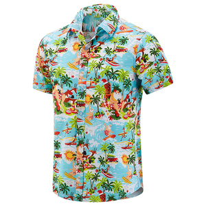 Custom Sublimation Design <strong>Christmas</strong> Gift <strong>Shirt</strong> Snowman Print Hawaiian Santa Short Sleeves Polo Casual <strong>Shirts</strong> for <strong>Men</strong> - Product Image 1