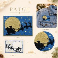 Patchs brodés de Noël personnalisés, badges personnalisés Père Noël et sapin de Noël, appliques festives thermocollantes pour vêtements