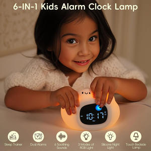 Chambre sommeil formateur veilleuse réveil affichage numérique Snooze enfants intelligent mignon nuage horloge lampe - Product Image 6