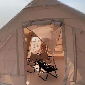 Pompa ad aria manuale per tenda da campeggio gonfiabile, portatile, <span class=keywords><strong>facile</strong></span> da montare, impermeabile, antivento, 3-4 stagioni, in tessuto Oxford, con finestra a rete e finestra per la canna fumaria, due porte - Product Image 3