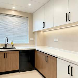 Gabinetes de Cocina de MDF Personalizados Gratuitos en 48H - Mueble de Cocina en Forma de L de Lujo Minimalista con Fregadero y Almacenamiento, Hecho en China - Product Image 4