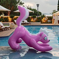Jouets Animaux Sexy Gonflables Transparents Rouges Personnalisés Jouet d'Écureuil Gonflable pour Fête à la Piscine