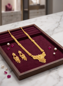 Conjunto de Collar Dorado Tradicional DIVYORO, Joyería Chapada en Oro para Mujer, Colección Étnica para Novias y Eventos de Boda - Product Image 3