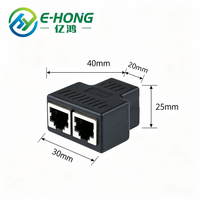 Adaptateur Répartiteur RJ45 1 vers 2 Ports Femelle-Femelle, Répartiteur Réseau Ethernet LAN Plug and Play pour CAT5e CAT6