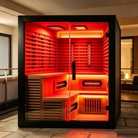 Sauna infrarouge électrique moderne à spectre complet pour 4-5 personnes, en bois massif de pruche, faible EMF, pour salon et cuisine