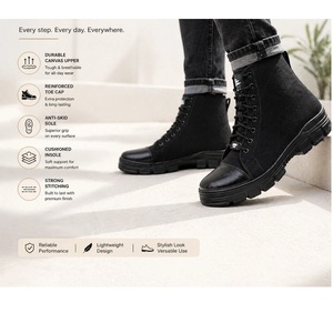 High Ankle Men Genuine Leather Casual Boots Premium Fashion Durable Lace-Up Boots Outdoor Work Walking Shoes Non-Slip Sole - Product Image 3