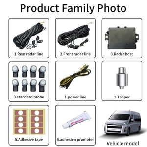 Le tableau de bord de surveillance tout-en-un affiche huit capteurs de stationnement à ultrasons, adapté à la Toyota Hiace. - Product Image 2