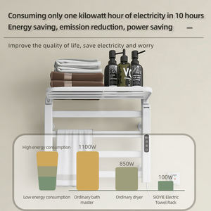 Porte-serviettes électrique électrique balançoire porte-serviettes chauffant avec minuterie contrôle intelligent de la température porte-serviettes chauffant Towel War - Product Image 3