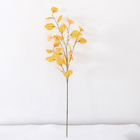 Produits en gros Décoration intérieure Faux Pittosporum Leaf Branch White Edge Leaf Feuilles artificielles de ficus pour la décoration