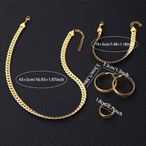 Pendientes de Aro de Acero Inoxidable con Diseño Geométrico de Trigo para Mujer, a la Moda, Impermeables, Conjunto de Joyería Femenina, Oro, Zirconia, Venta al por Mayor - Product Image 5