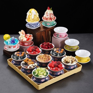 Old-fashioned hot <b>pot</b> ice jelly bowl, Nan-style hot <b>pot</b> shaved ice bowl, retro snowflake shaved ice, popular dessert bowl, - Product Image 3