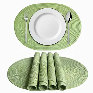 Round Cotton Rope Placemats Woven Dining Grey Table Mats Non Slip Heat Insulation Pad Pot Holder Cup Coasters Home Kitchen
