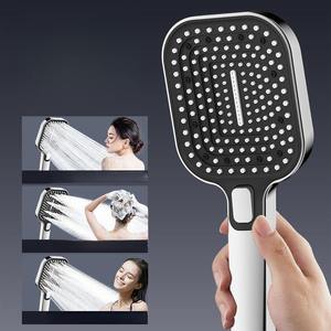 <strong>Square</strong> High-Pressure Handheld <strong>Shower</strong> <strong>Head</strong> for Home, Large Panel 3-Function Button Bathroom <strong>Shower</strong> - Product Image 4