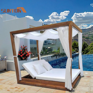 النمط الأوروبي أثاث خارجي الخوص فريد جولة شكل أريكة الشاطئ الروطان الخوص أثاث خارجي ضوء القمر سرير النهار - Product Image 1