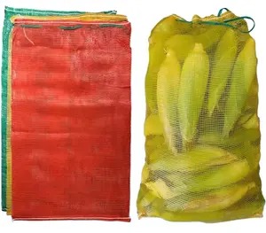 Custom Private Label verdura 25kg 50kg cipolla sacchetti di verdure di patate rete di frutta con cravatta con il nuovo design all'ingrosso