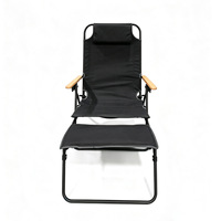Chaise longue à dossier haut, pliable, pour la plage, le bureau, la sieste ou la relaxation, en tissu Oxford, pour le glamping, le camping en plein air