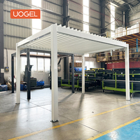 Pergola à lames orientables UOGEL M4-S en alliage d'aluminium 6063-T6 pour extérieur, imperméable, manuelle, avec revêtement poudré