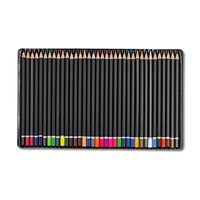 Ensemble de 36 crayons de couleur en bois, crayons de couleur de marque privée pour artistes, avec boîte en métal, pour le dessin, les portraits et la coloration pour enfants