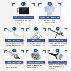 Professioneel 8-in-1 hoofdhuidbehandelingsapparaat met ozon-nano spray voor diepe reiniging in de salon en stimulatie van haargroei - Product Image 4