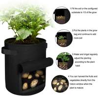 5-pack 10 gallon aardappelkweekzakken, tuinplantzakken met versterkte handgrepen, verdikte niet-geweven stof potten voor tomaten