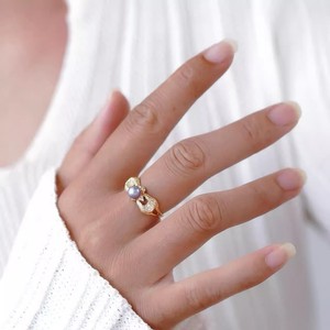 10725 DIY <b>Pearl</b> Accessories S925 Pure Silver <b>Ring</b> 3-5mm Gold/Silver Jewelry Holder Trendy Rhodium Plating Empty Inlay Setting - Product Image 2