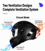 Casque de moto modulaire avec visière solaire intégrée, homologué DOT, casque à visière double relevable, intégral pour adulte, casque à double visière