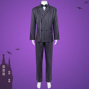 Haute qualité le personnage de la <span class=keywords><strong>famille</strong></span> <span class=keywords><strong>Addams</strong></span> Gomez <span class=keywords><strong>Addams</strong></span> Cosplay Costume noir Costumes pour adultes fête carnaval Halloween - Product Image 2