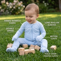 Bambus-Spandex Baby-Strampler mit Füßen Großhandel Individuelles Logo Schlichte Weiße Babykleidung Hersteller