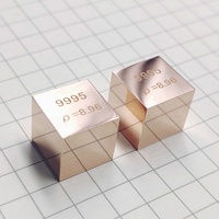 Miroir poli 99.95% cuivre de haute pureté Cu métal élément sculpté tableau périodique 10mm Cube