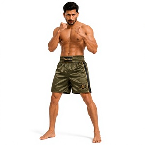 Athletic Boxing Trunks 190 GSM Polyester Spandex Breathable Sweat Wicking Fight <b>Shorts</b> Flexible Training Wear for Boxing MMA Mua - Product Image 1