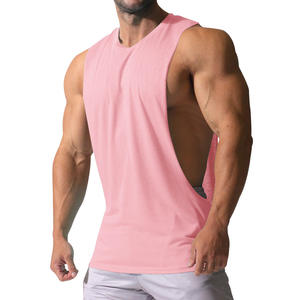 Logo personnalisé pour hommes Muscle débardeur coupe profonde sans manches chemise de gymnastique pour l'entraînement physique 100% coton tissé matériel - Product Image 6