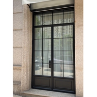 Puertas de Entrada de Vidrio Francés, Resistentes al Viento, Superficie Acabada, para Uso en Villas, Construcción de Acero
