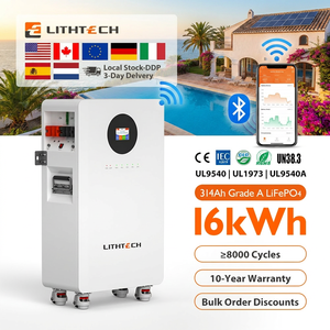 แบตเตอรี่โซลาร์ติดผนัง เกรด A 51.2V 300Ah 15kWh รองรับการเชื่อมต่อ CAN RS485 แบบขนาน ขยายได้ สำหรับสำรองไฟบ้าน - Product Image 1