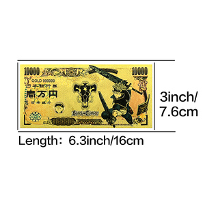 Billet de banque japonais en feuille d'or Black Clover, en PET double face, 10 000 Yen, objet de collection <span class=keywords><strong>anime</strong></span> pour fans et collectionneurs - Product Image 3