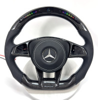 Volant en fibre de carbone pour Mercedes Benz W205 W212 W213 W246 C43 C63 E63 S65 W463 W222 C180 C200 C250 C300