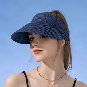 Nouveau Chapeau de Soleil d'Été pour Femme, Chapeau de Paille à Large Bord avec Bandeau, Visière Pare-Soleil pour Activités de Plein Air - Product Image 1