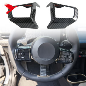 Pour BMW <span class=keywords><strong>Mini</strong></span> <span class=keywords><strong>Cooper</strong></span> F65 <span class=keywords><strong>5</strong></span> <span class=keywords><strong>portes</strong></span> F66 3 <span class=keywords><strong>portes</strong></span> F67 3 <span class=keywords><strong>portes</strong></span> 2025 volant autocollant décoratif couverture garniture ABS carbone noir 2 pièces - Product Image 2