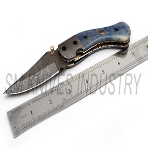 มีดพกพับดามัสกัส,พร้อมปลอกหนัง (Smk1223) - Product Image 5