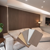 Panel de pared de bambú Pvc Panel de pared WPC Panel de fibra de carbono para decoración de interiores de madera de carbón para paredes