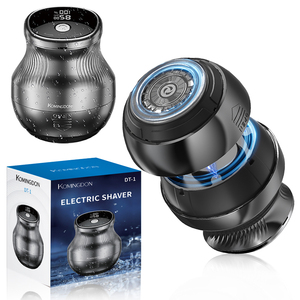 Portable Pocket Beard Bald <b>Head</b> Travel Rotary <b>Razor</b> <b>Head</b> Led Display Waterproof Rechargeable Electric Shaver for Men - Product Image 1