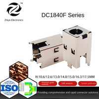 Soket DC Vertikal Arus Tinggi DC1840F Kuningan Perak & Plastik untuk Komputer TV Konsol Game