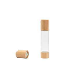 Bouteille sous vide en bambou de haute qualité pour les soins de la peau, conteneur cosmétique sans air en plastique AS - Product Image 5