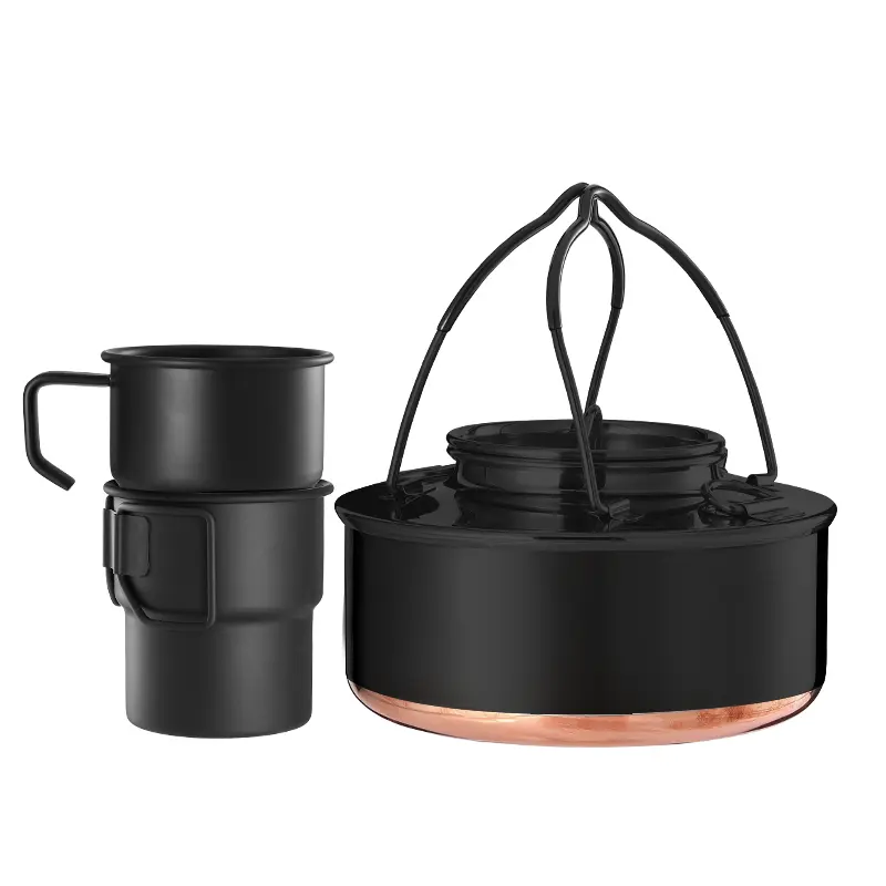 2024 Everich Processing custom stainless steel camping portable outdoor copper base picnic tea pots & kettles water kettle