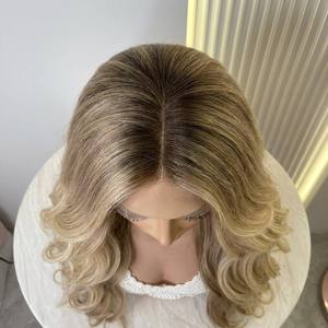 Peluca de <span class=keywords><strong>Cabello</strong></span> Humano con Ondas Suaves, Doble Trama, con Encaje Frontal HD, Raíces <span class=keywords><strong>Beige</strong></span>, Rubio - Product Image 6
