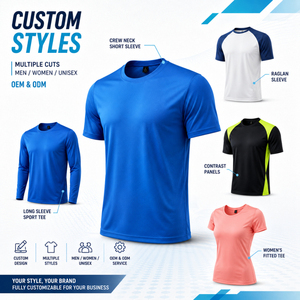 Camisetas Deportivas Personalizadas con Logotipo, 100% Poliéster, de Secado Rápido, al por Mayor, Lisas, Transpirables, para Impresión, en Grandes Cantidades - Product Image 4