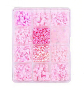 12 Grilles de Breloques pour Ongles Nœuds Roses, Nœuds en Résine 3D à Dos Plat, Décoration d'Ongles <span class=keywords><strong>avec</strong></span> <span class=keywords><strong>Strass</strong></span> pour Accessoires de Manucure DIY - Product Image 5