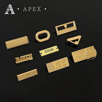 Étiquette Métallique Décorative Personnalisée APEX Factory avec Logo Lettre Plaqué Or pour Chapeaux, Chaussures, Sacs et Vêtements