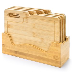 JQ couteau et ensemble 6 en 1 noyer en bois massif épicurien Houten Snijplank bambou bois coupe tranchage planche à découper personnalisée - Product Image 4