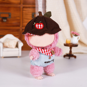 17cm La BU BU quần áo trang Phục Búp Bê sang trọng quần áo mùa hè ngọt ngào giải trí thiết lập cao bồi Jumpsuit Kẻ Sọc vest với dễ thương hat phụ kiện - Product Image 6